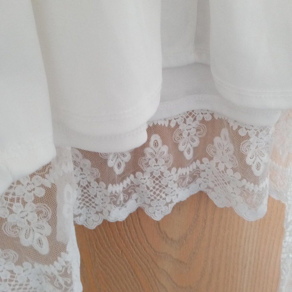 Maurices Hi-Low Prairie V-Neck White Dress M - Picture 11 of 14